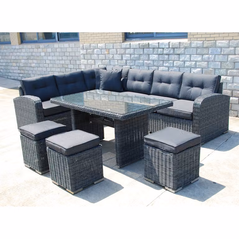 Set da giardino in rattan artificiale Rojaplast MONTREAL antracite