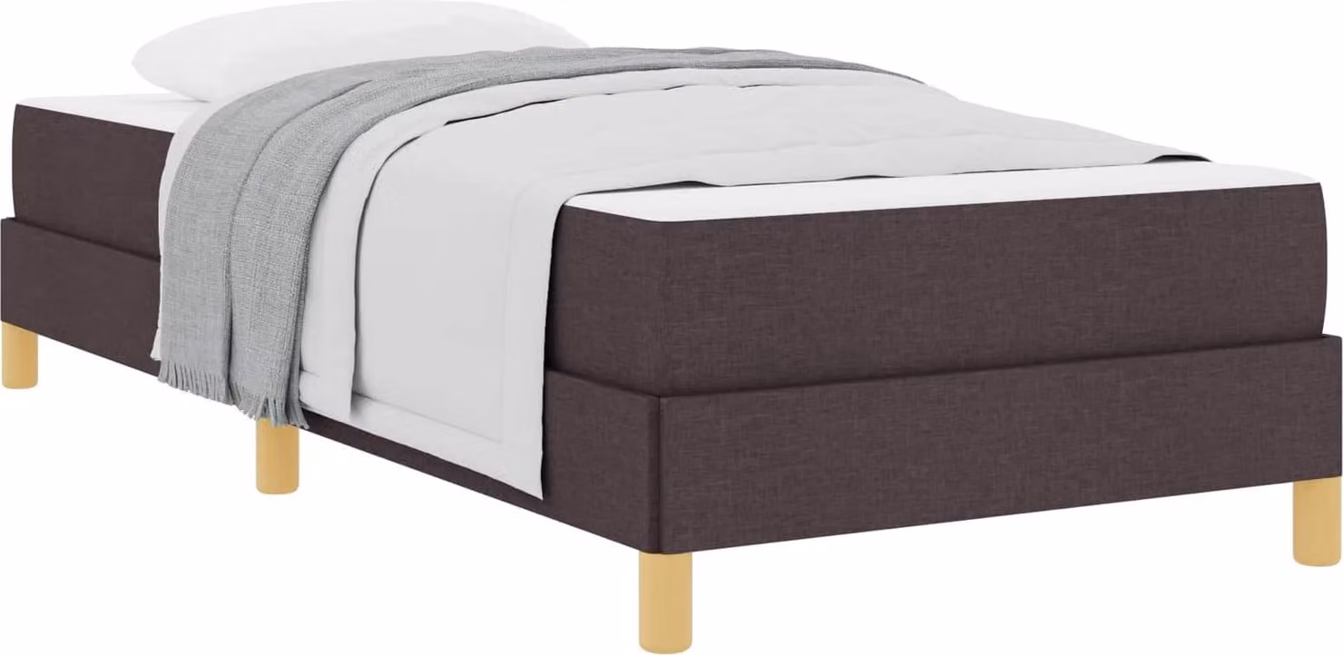 Letto a molle con materasso Marrone Scuro 90 x 190 cm Tessuto