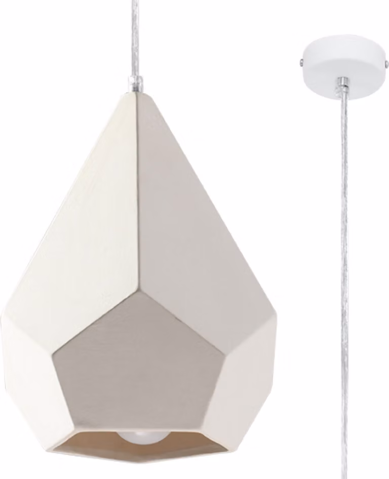 Lampada a sospensione ZENODO bianca 1xE27x60W in Vetroceramica / gesso, dimensioni: 120x32x32 cm, IP20, Pure Lume