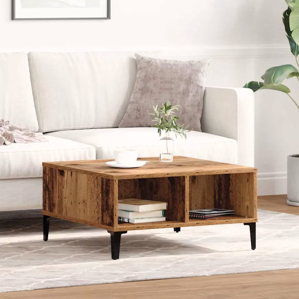 vidaXL Tavolino da salotto moderno in legno marrone L/P/H: 60 x 60 x 30 cm
