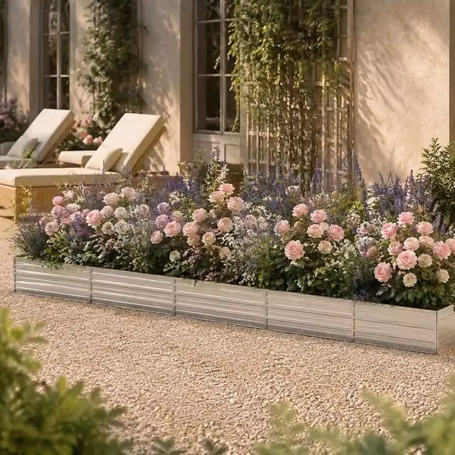 Garden Raised Bed 600x80x45 Cm Galvanized Steel Silver