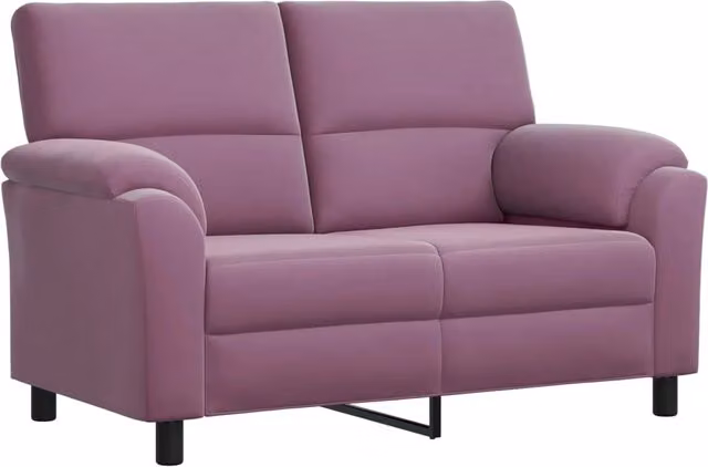 Divano moderno in velluto viola e nero vidaXL con coperture rimovibili L: 154 cm, P: 85 cm, H: 93 cm – 1