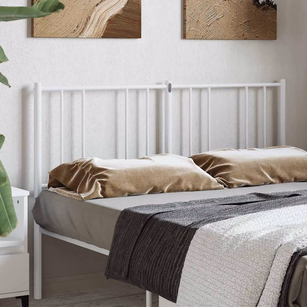 Testiera di ricambio in metallo bianco vidaXL per letto 120x200 cm