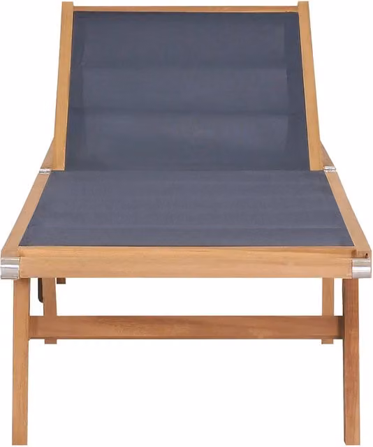 Lettino Pieghevole con Ruote vidaXL in Legno di Teak e Textilene Marrone con Poggiatesta Regolabile – 1