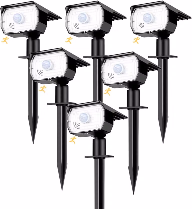 Set di 6 luci da giardino solari, luce bianco caldo, 200 lumen, 3000K