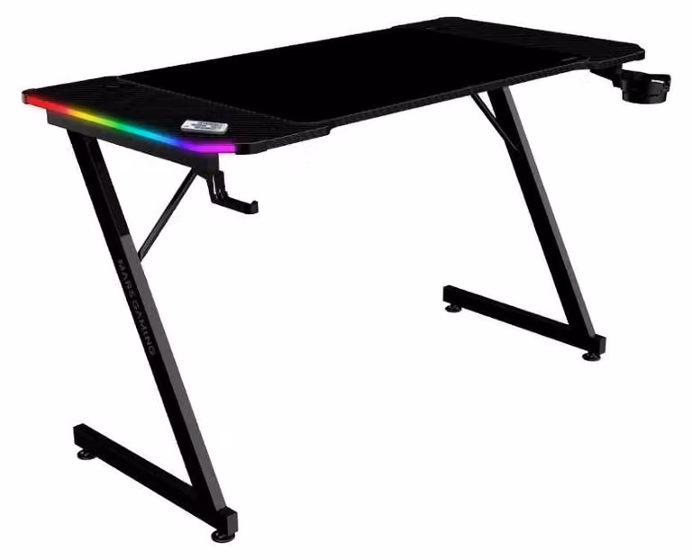 Mars Gaming MGDX120RGB, dritto, forma rettangolare, truciolato, acciaio, gioco, fibra di carbonio