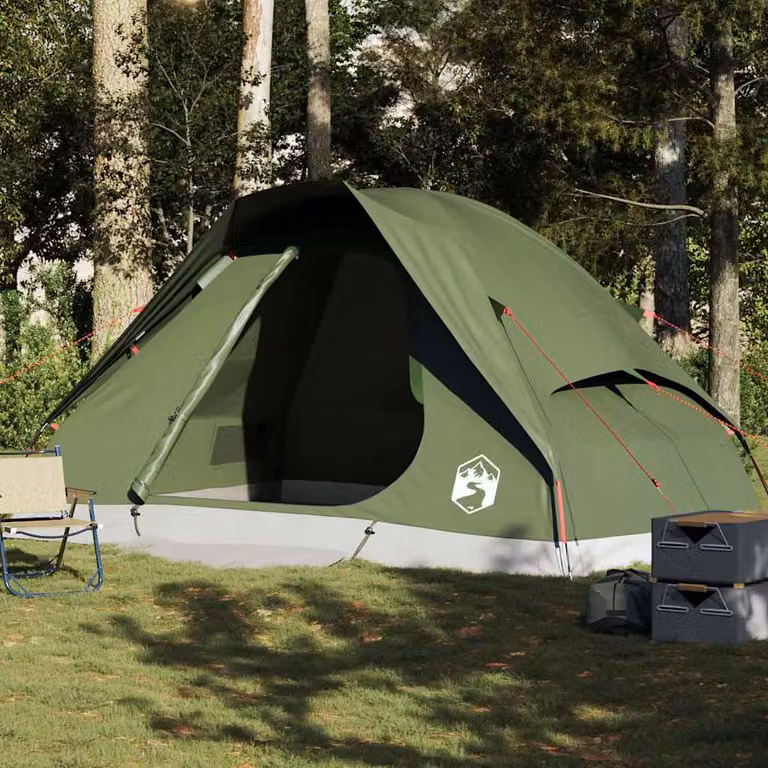 Tenda Familiare a Cupola vidaXL per 6 Persone, Impermeabile, Verde Oliva