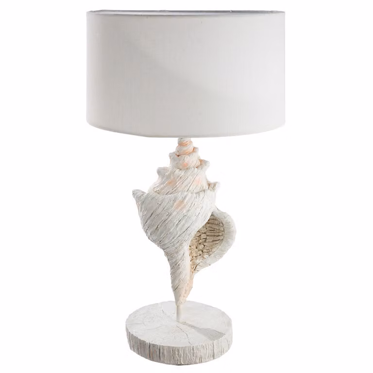 Gilde Tischleuchte, Muschel, "Seashells", Kunstharz, weiß, VE 1, H. 54.5 cm, D. 29.5 cm 59248 4063387592489