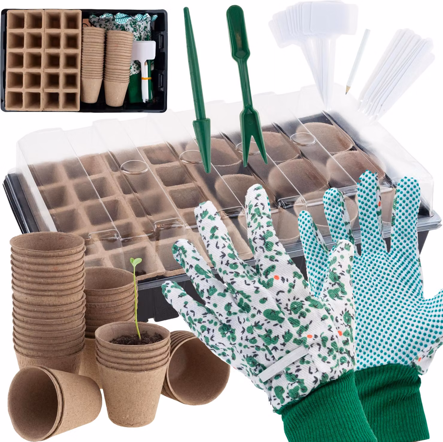 Kit per la coltivazione in superficie della mini serra Guanti per contenitori Thorf