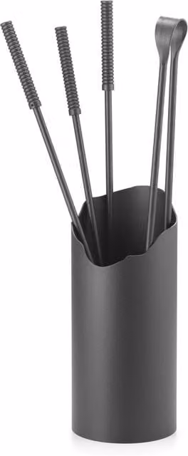 Set Camino Belfer 3003 in Ferro Antracite con Barilotto Ø 15 cm e Altezza 60 cm, 4 Pezzi