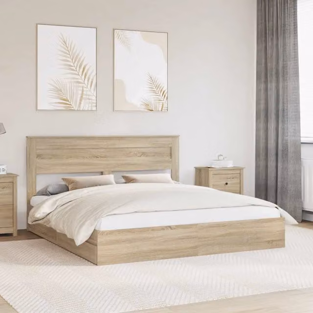 Letto con Contenitore con testiera-Struttura Letto con contenitore Rovere Sonoma 180 x 200 cm 118677