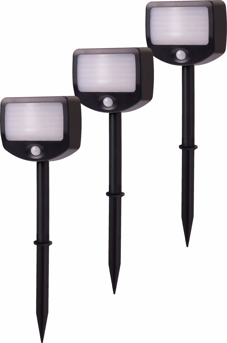 Faro a batteria LED Set di 3 luci di sicurezza con rilevatore di movimento wireless Sensore crepuscolare