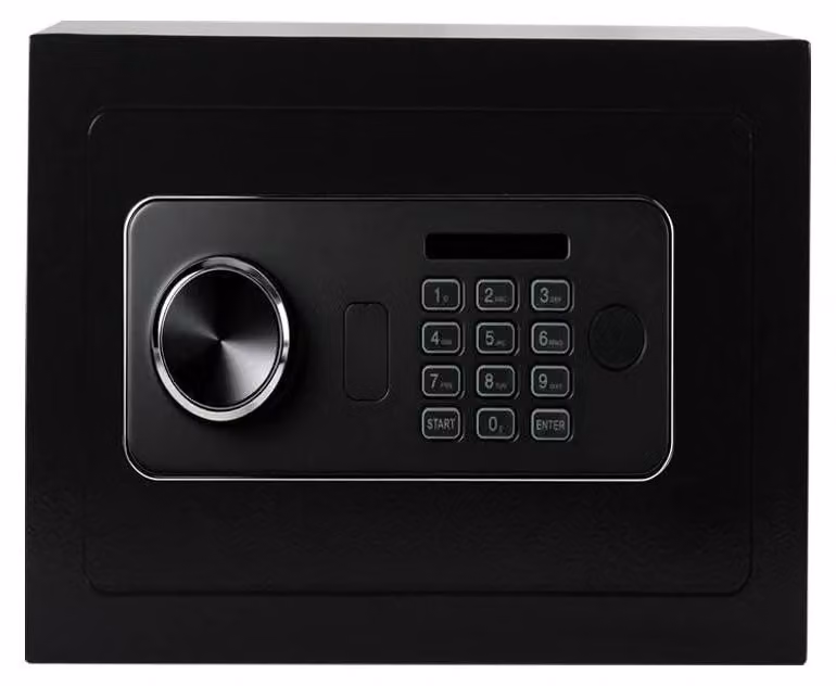 Cassaforte in acciaio con tastiera elettronica - 31 x 20 x 20 cm - 6 kg - Colore: nero
