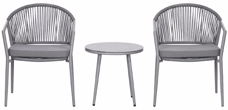 Set da bistrot in rattan Outsunny, set da giardino con 2 poltrone e tavolino