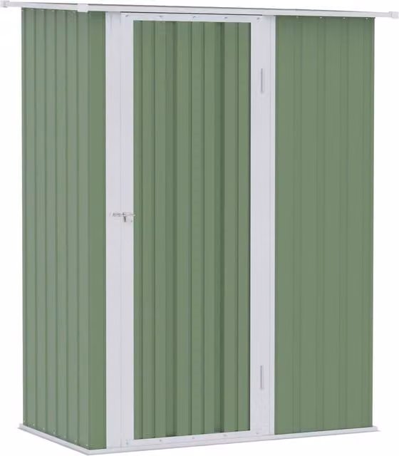 Capanno da giardino Capanno da giardino con porta Esterno acciaio verde 142 x 84 x 189 cm