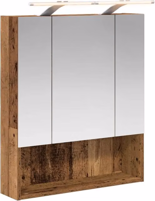 Mobiletto da bagno con illuminazione LED vidaXL in legno marrone, L 60 x P 14.5 x H 70 cm