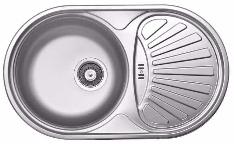 Lavello Novaservis 44x74 con gocciolatoio e troppopieno in acciaio inox