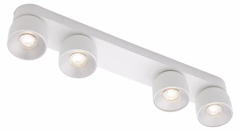 Lampada LED da soffitto inclinabile NORDLUX Pitcher on rail, variante: Ø 660 x 116 mm, 4 x 10 W, GU10, bianco
