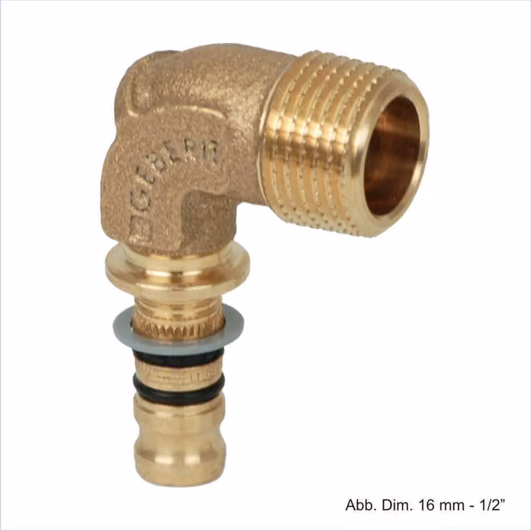 Raccordo ad angolo Geberit Mepla con filettatura femmina da 20 mm - 1/2"
