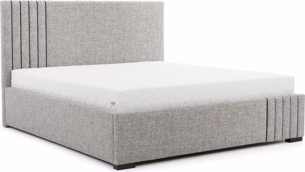 Stilvolles Graues Doppelbett Design Schlafzimmer Betten Großes Kopfteil