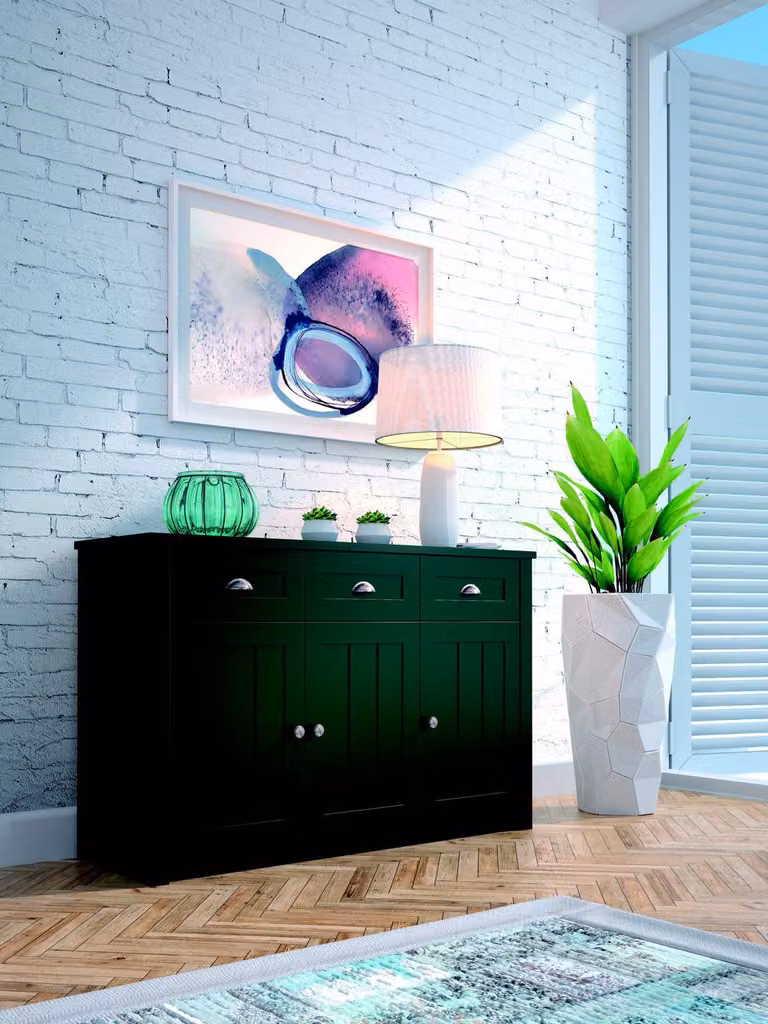 Landhaus Grün Kommoden aus Holz Sideboard Anrichte Hochschrank Kommode Anrichte