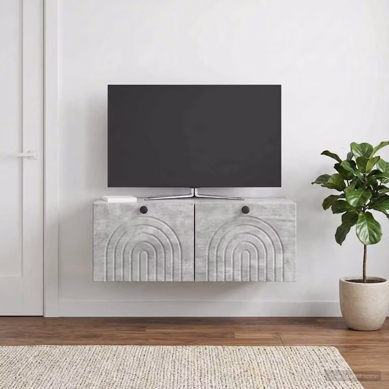 vidaXL Mobile Porta TV da Muro Moderno Grigio Cemento L: 78,5 cm, P: 41 cm, H: 30 cm