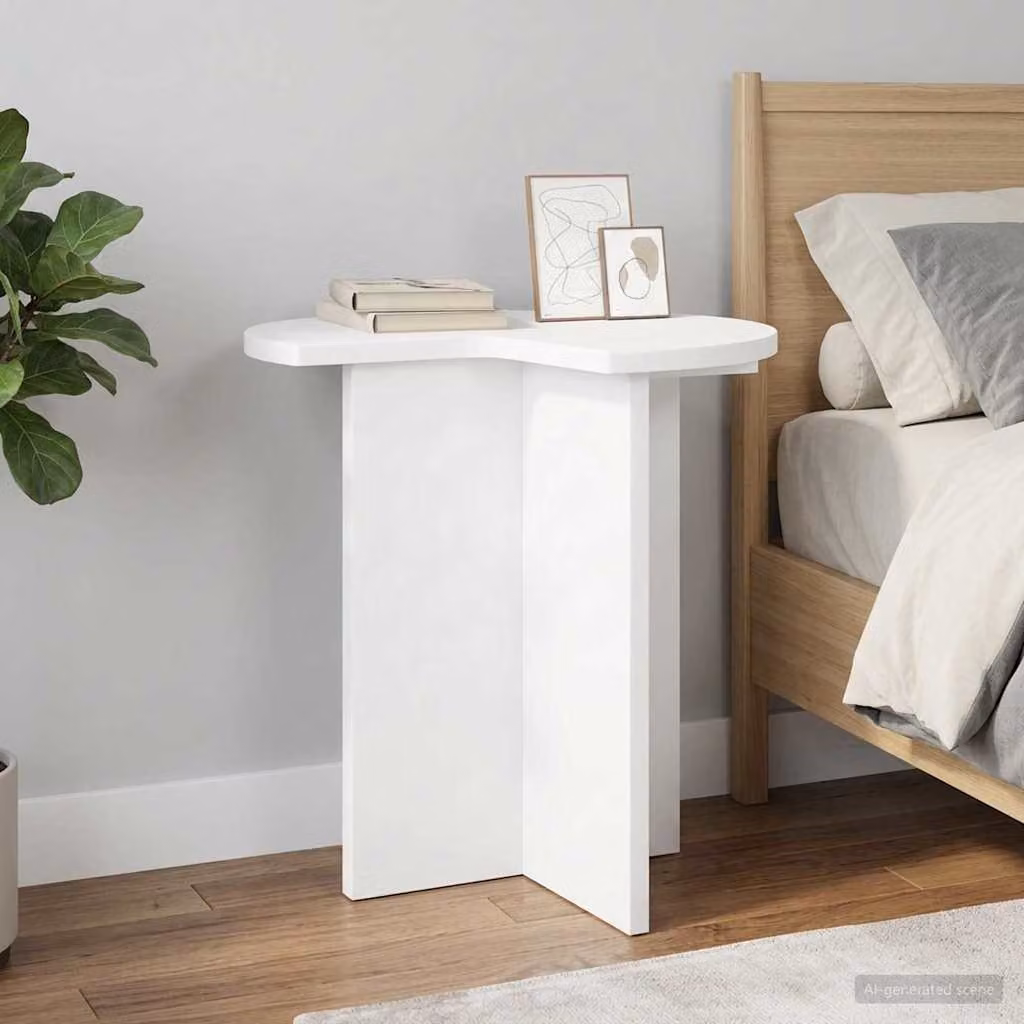 Set di 2 tavoli laterali rotondi vidaXL in legno ingegnerizzato bianco, Ø 39 cm x H 38 cm