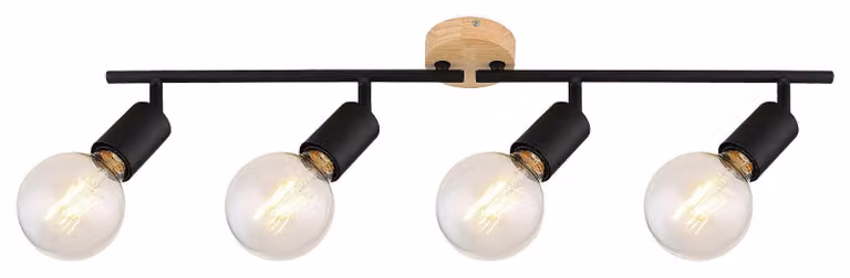 Striscia luminosa nera opaca E27 4x40W Pablo 3979 Rabalux