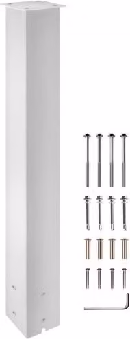 Supporto per cassetta postale VEVOR in acciaio bianco, Altezza: 109,5 cm