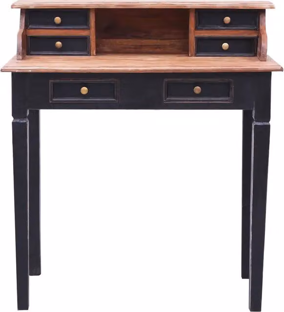 Scrivania in legno stile rustico vidaXL marrone e nero L: 90 cm, P: 50 cm, H: 101 cm