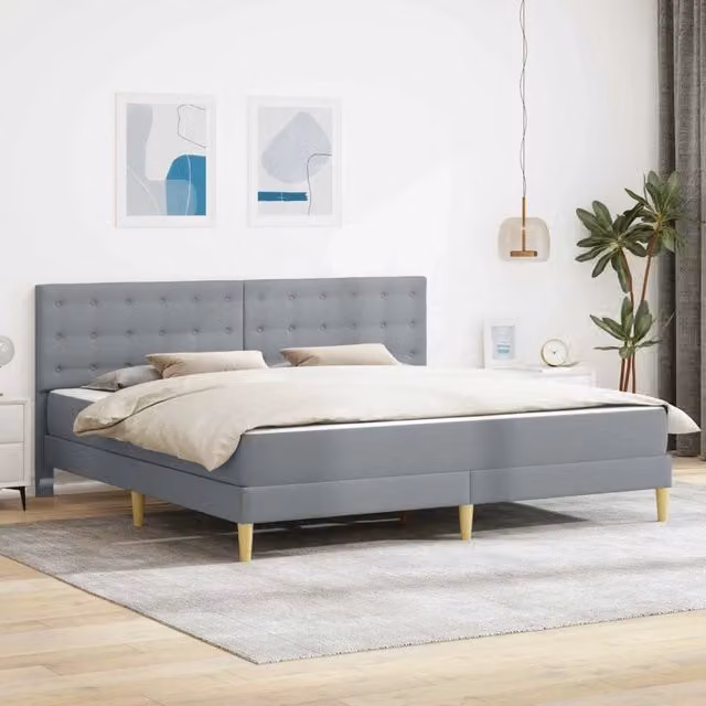 Struttura letto con materasso Grigio Chiaro 180 x 200 cm 3415265
