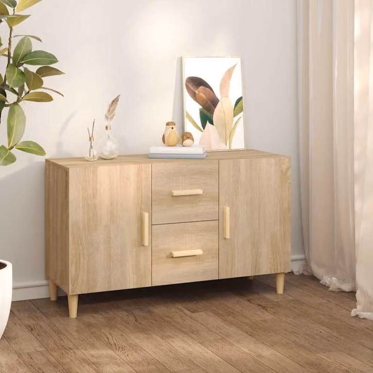 Credenza vidaXL in Rovere Sonoma e Legno Multistrato, L 100 cm x P 36 cm x H 60 cm