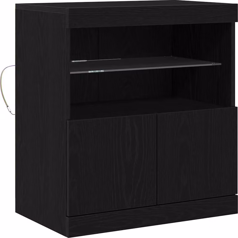 Madia LED Nero 60,5 x 37 x 67 cm Legno multistrato