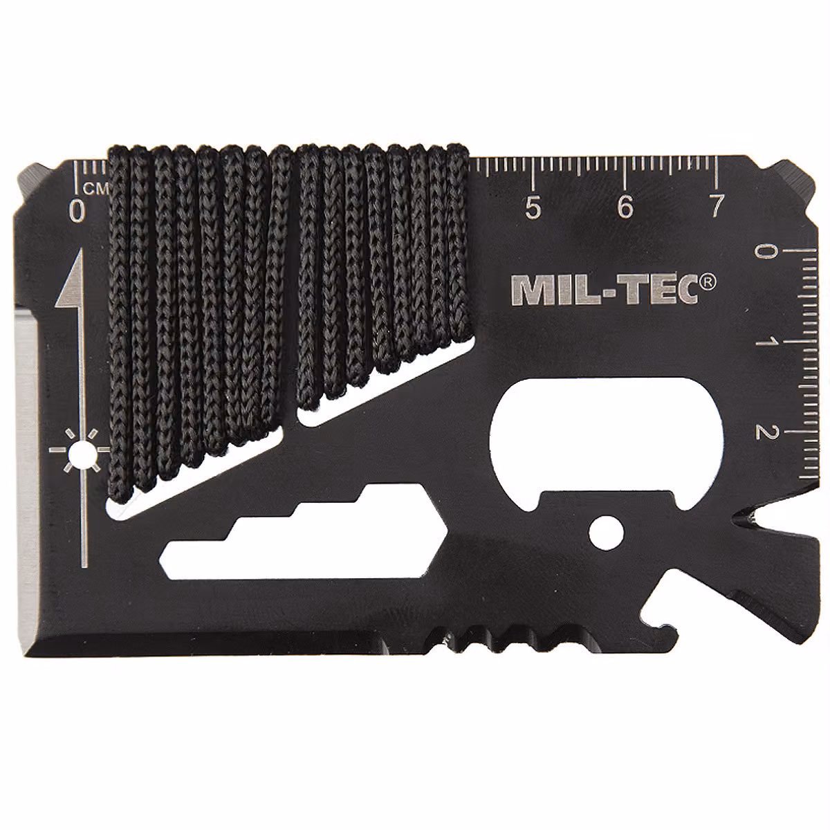 Strumento di sopravvivenza MIL-TEC® Paracord nero con fodero