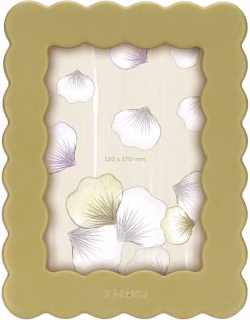 Portafoto Bloom THUN in ceramica verde con decoro floreale