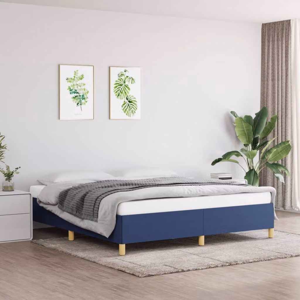 Maison Exclusive - Struttura Letto a Rete a Molle Blu 160x200 cm in Tessuto