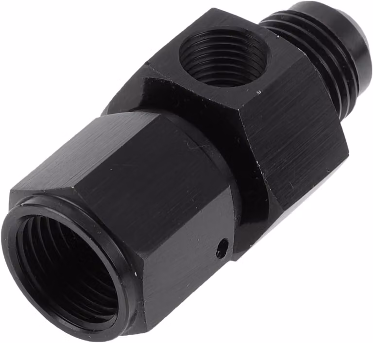Raccordo per tubi carburante, filettatura da 6AN (maschio/femmina), alluminio nero, 1 pezzo, per sistemi EFI