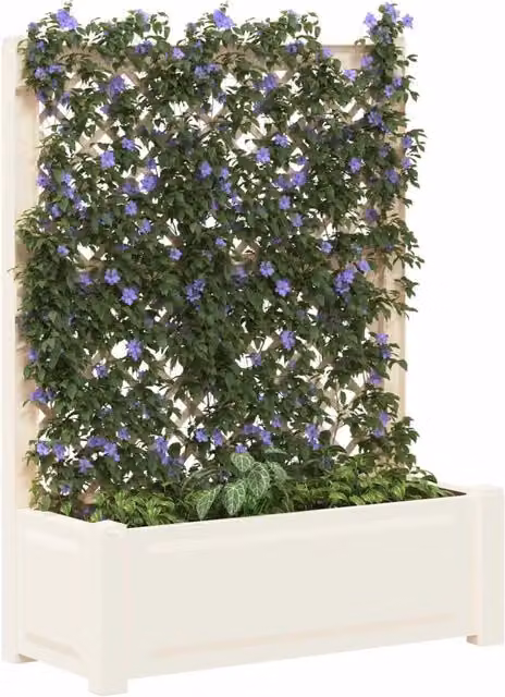 Vaso Grande Bianco in Plastica per Piante Rampicanti L: 99,5 cm, P: 43 cm, H: 133,5 cm CFW2670144