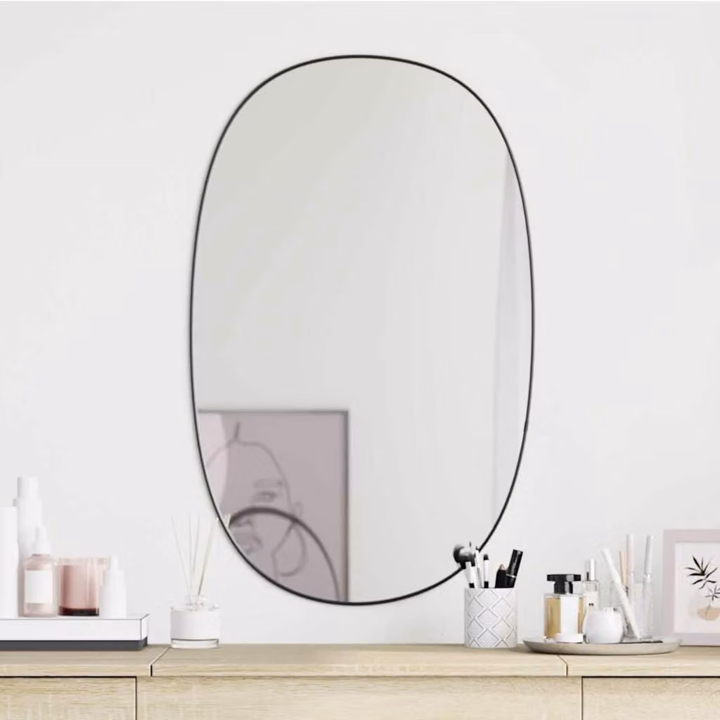 Specchio da parete rettangolare vidaXL nero L: 70 cm, H: 45 cm