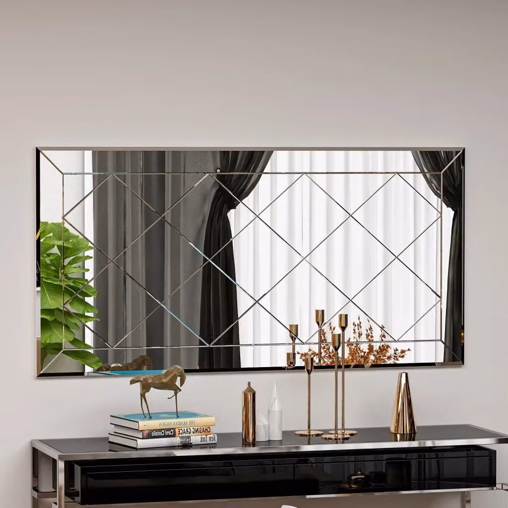 Specchio rettangolare in legno e vetro Habitat et Jardin, Bianco, L: 60 cm, H: 60 cm – 2