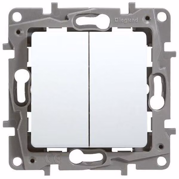 Pulsante doppio SL 6A 250 V Niloe eco 664508 764508 Legrand 5087 / 5208
