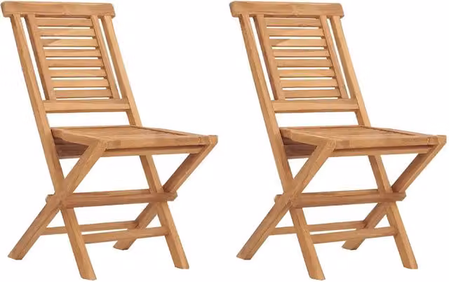 Sedie da Giardino Pieghevole 2 pz | Sedie da Esterno 47x63x90cm Legno Massello Teak