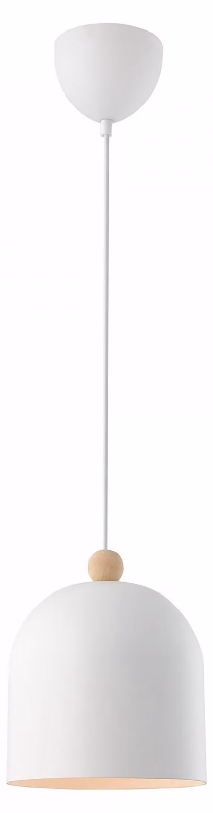 NORDLUX Gaston lampadario a sospensione in metallo, Variante: Ø 200 x 240 mm, E27, 40 W, bianco