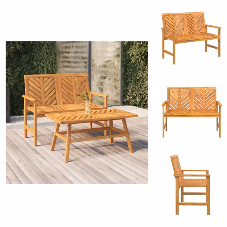 vidaXL Panchina da giardino 109 cm in legno massiccio di acacia - Panchine da giardino