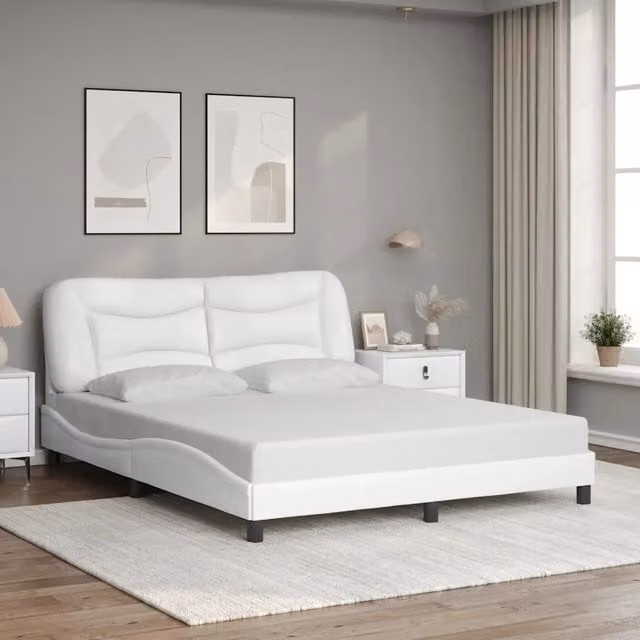 Giroletto senza Materasso-Struttura Letto Hvar Bianco 160x200 cm in Similpelle