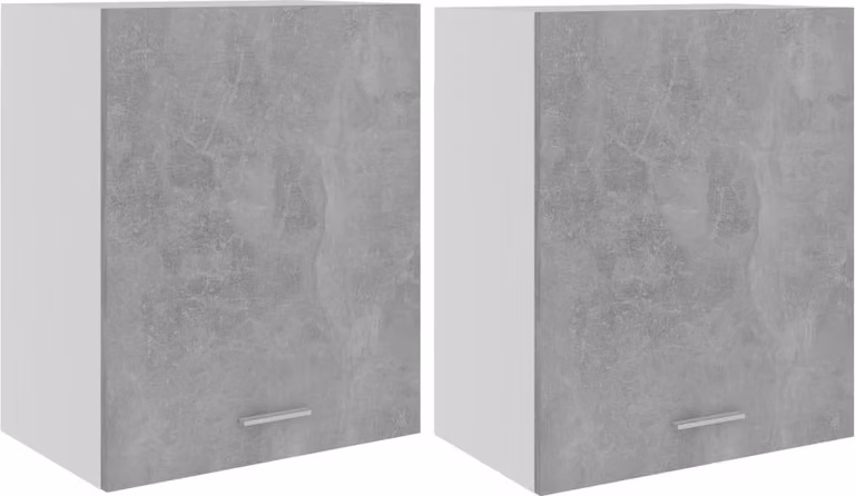 Armadi Sospesi “Lyon” 2 pz Grigo Cemento 50x31x60 cm in