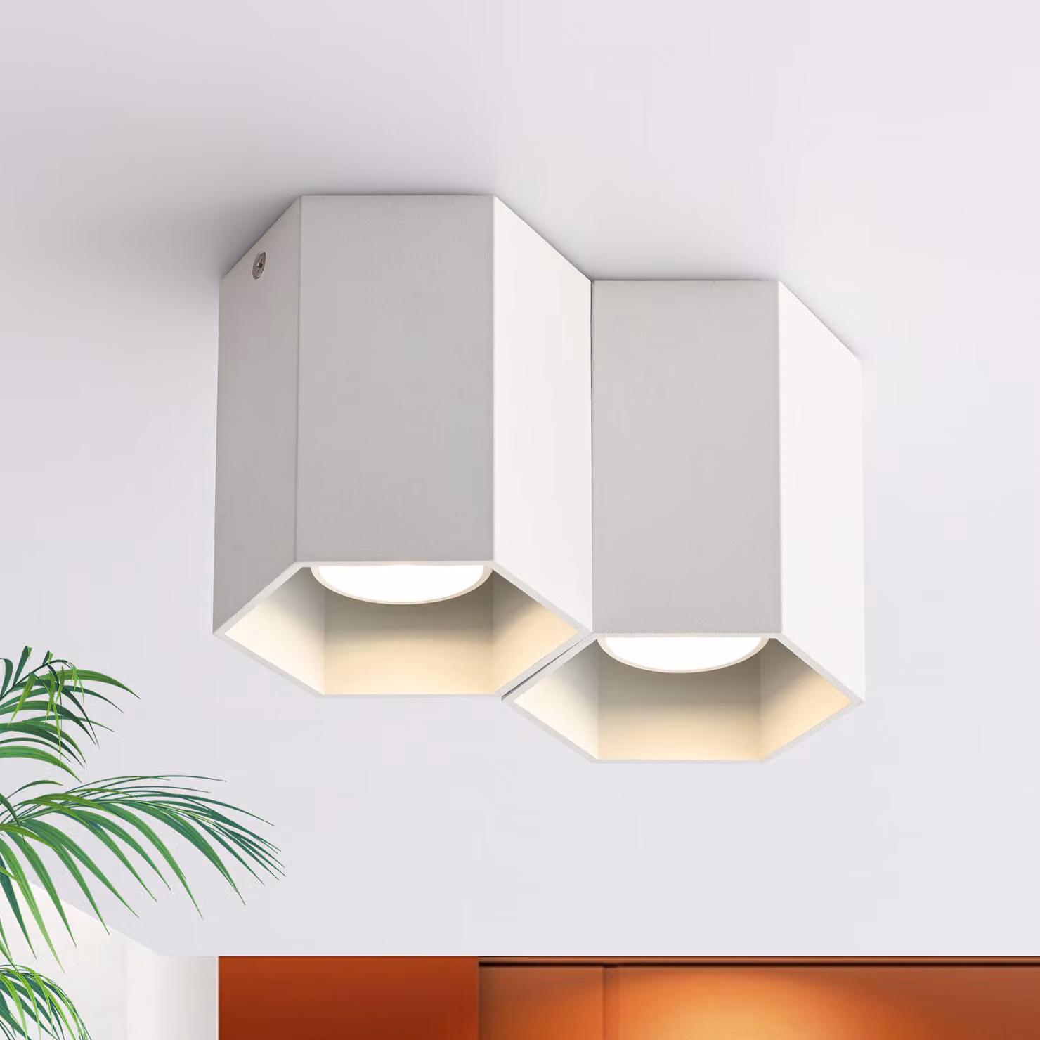 ZMH plafoniera bianca 2 fiamme GU10 spot da soffitto LED faretto da soffitto spot da soffitto faretto da superficie faretto moderno rotondo faretto da superficie per cucina soggiorno sala da pranzo