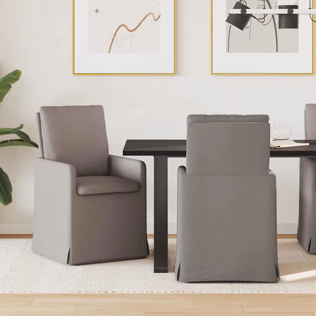 Set di 2 sedie da pranzo vidaXL in tessuto color talpa, L/P/H: 57 x 67 x 98 cm – 1