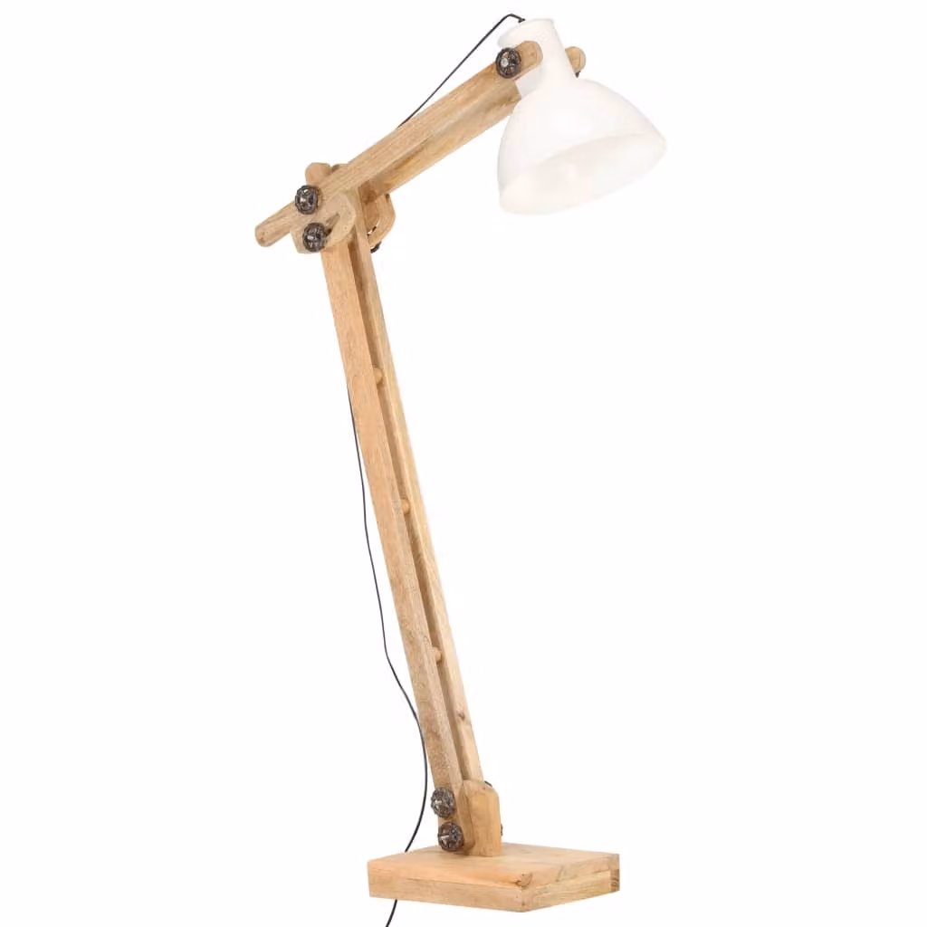 Vidaxl Stehlampe E27 Legno massiccio di mango Weiß