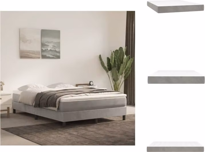 vidaXL Materasso a molle insacchettate grigio chiaro 140x200x20 cm in velluto - Materassi